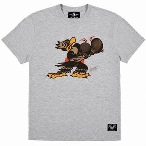 Sailor Jerry Put 'Em Up Boxing Eagle T Shirt Tee Size XL Gray Tattoo Made In USA